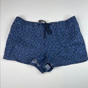 Gap Blue Printed Elastic Waistband Linen Blend Shorts Size XL